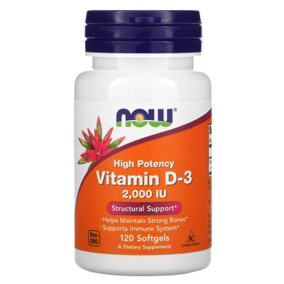 Now Foods Vitamin D-3 2000 IU 120 капсул