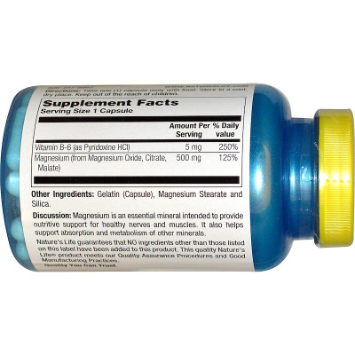 Nature's Life Magnesium (Магний) 500 мг 100 капсул