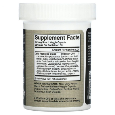 Sports Research Daily Probiotics Delayed Release (пробиотики с отсроченным высвобождением для ежедневного приема) 60 млрд КОЕ 30 капсул