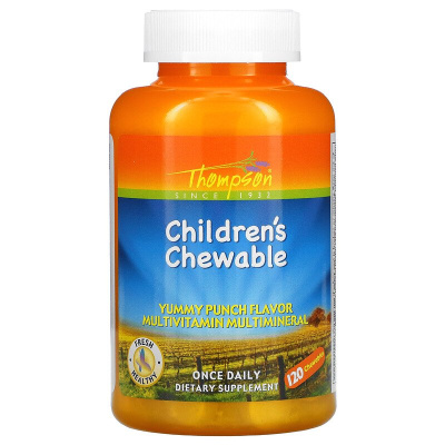 Thompson Children's Chewable (детский витаминно-минеральный комплекс) «Вкусный пунш» 120 жевательных таблеток
