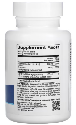 Lake Avenue Nutrition 5-htp with Vitamin B6 & Vitamin C (5-гидрокситриптофан с витаминами B6 и C) 60 вегетарианских капсул