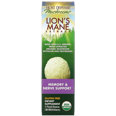 Fungi Perfecti Lion's Mane Extract Memory & Nerve Support (экстракт ежовика гребенчатого поддержка памяти и нервной системы) 30 мл