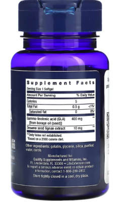 Life Extension Mega GLA Sesame Lignans (Мега-ГЛК кунжутные лигнаны) 30 гелевых капсул