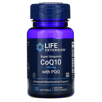 Life Extension Super Ubiquinol CoQ10 with PQQ суперубихинол коэнзим Q10 с пирролохинолинхиноном (PQQ) 100 мг 30 капсул