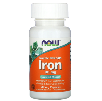 Now Foods Iron (Железо, двойная сила) 36 мг 90 капсул
