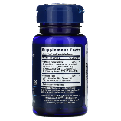 Life Extension FLORASSIST GI with Phage Technology (добавка для ЖКТ с фаговой технологией) 30 вег. жидких капсул