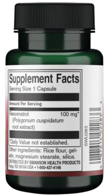 Swanson Resveratrol (Ресвератрол) 100 мг 30 капсул