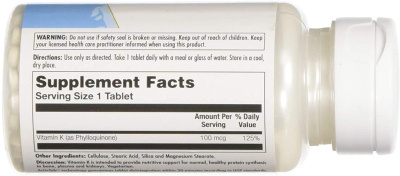 KAL Vitamin K (Витамин К-1) 100 мкг 100 таблеток