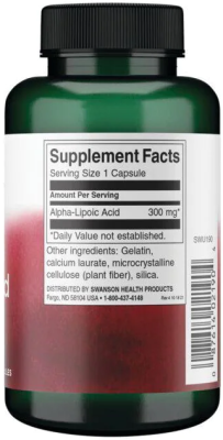 Swanson Alpha Lipoic Acid (Альфа-липоевая кислота) 300 мг 120 капсул