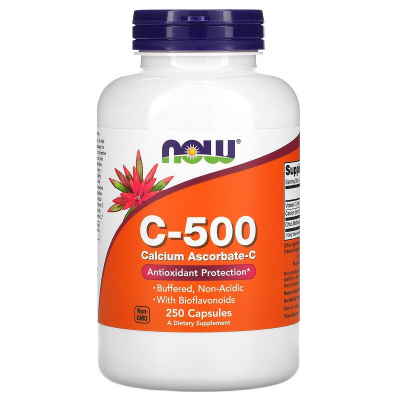 Now Foods C-500 Calcium Ascorbate-C (Аскорбат кальция-C) 250 капсул