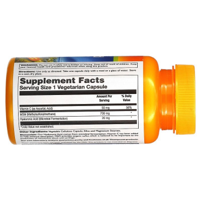 Thompson Hyaluronic Acid MSM (Гиалуроновая кислота МСМ) 30 вегетарианских капсул