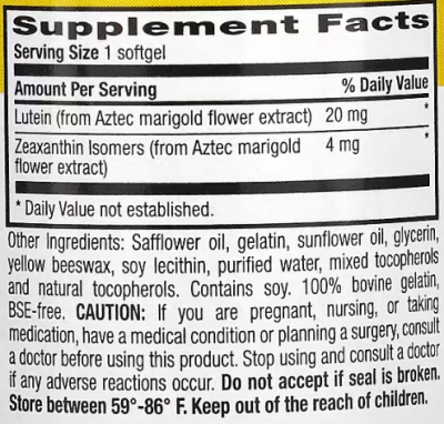 Country Life Lutein With Zeaxanthin (Лютеин с зеаксантином) 20 мг 60 капсул