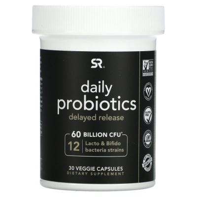 Sports Research Daily Probiotics Delayed Release (пробиотики с отсроченным высвобождением для ежедневного приема) 60 млрд КОЕ 30 капсул