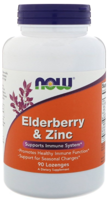 NOW Elderberry & Zinc (Бузина и цинк) 90 пастилок