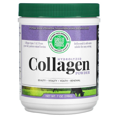 Green Foods Hydrolyzed Collagen Powder (Гидролизованный коллаген в виде порошка) 198 г