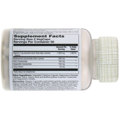 Solaray Vitamin C Timed Release (Витамин C длительного высвобождения) 1000 мг 100 капсул