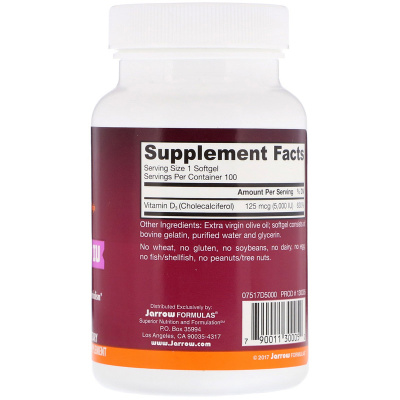 Jarrow Formulas Vitamin D3 (Cholecalciferol) 5000 МЕ 100 капсул