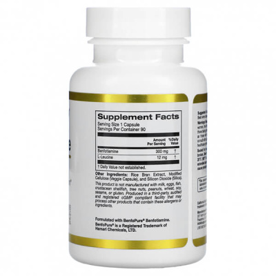 California Gold Nutrition Benfotiamin (бенфотиамин) 300 мг 90 капсул