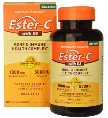 American Health Ester-C witn D3 Bone & Immune Health Complex (Ester-C с витамином D3 комплекс для здоровья костей и иммунной системы) 1000 мг/5000 МЕ 60 таблеток