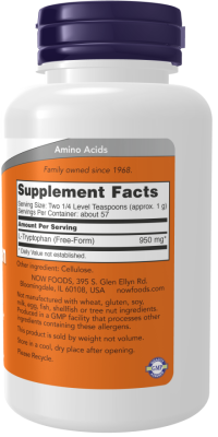 NOW L-Tryptophan Powder (L-триптофан порошок) 57 г, срок годности 05/2025