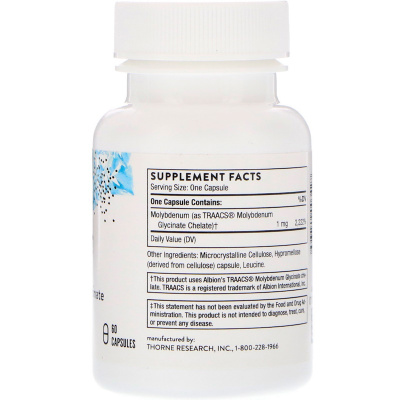 Thorne Research Molybdenum Glycinate (Глицинат молибдена) 60 капсул