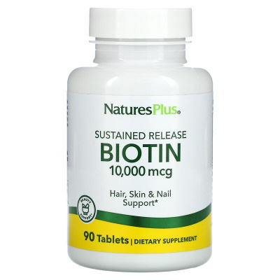 NaturesPlus Biotin (биотин длительное высвобождение) 10000 мкг 90 таблеток