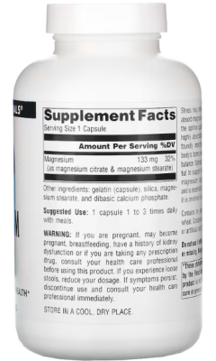 Source Naturals Magnesium Citrate (Цитрат магния) 133 мг 180 капсул