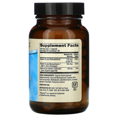 Dr. Mercola Calcium with Vitamins D3 & K2 (кальций с витаминами D3 и К2) 90 капсул