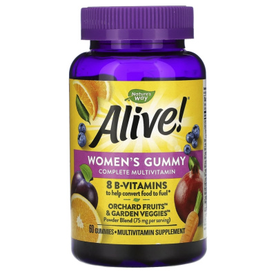 Nature's Way Alive! WOMEN'S GUMMY (мультивитаминный комплекс для женщин) ягодный вкус 60 жевательных таблеток
