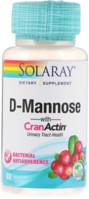 Solaray D-Mannose с CranActin для здоровья мочевыводящих путей 60 капсул