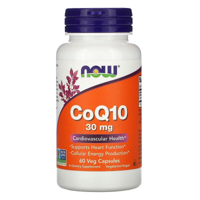 NOW CoQ10 (Коэнзим Q10) 30 мг 60 капсул