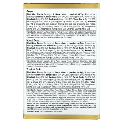 California Gold Nutrition HydrationUP Electrolyte Drink Mix Variety Pack (Смесь для напитков с электролитом) разные вкусы 20 пакетов (4.2 g)