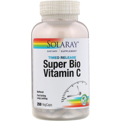 Solaray Super Bio Vitamin C витамин C медленного высвобождения 250 капсул