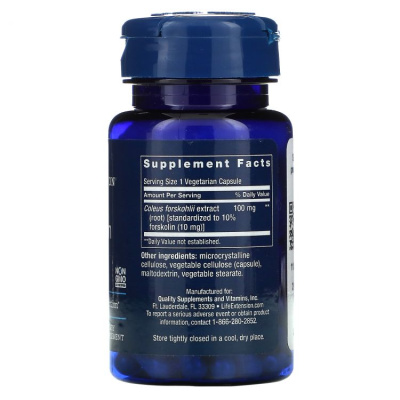 Life Extension Forskolin (Форсколин) 10 мг 60 капсул
