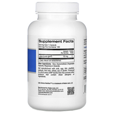 Lake Avenue Nutrition Lutein (Лютеин) 10 мг 180 капсул