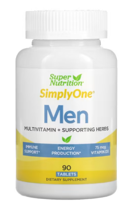 Super Nutrition SimplyOne Men's Multivitamin + Supporting Herbs (мультивитамины и поддерживающие травы для мужчин) 90 таблеток