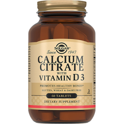 Solgar Calcium Citrate with Vitamin D3 (Цитрат кальция с витамином D3) 60 таблеток