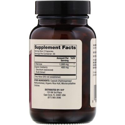 Dr. Mercola D-Mannose and Cranberry Extract (D-манноза и экстракт клюквы) 60 капсул