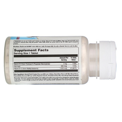 KAL B6 B12 Folic Acid (B-6 B-12 Фолиевая кислота) со вкусом ягод 60 таблеток