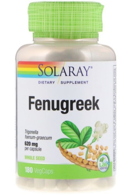 Solaray Fenugreek Seed (Пажитник) 620 мг 180 капсул, срок годности 06/2026