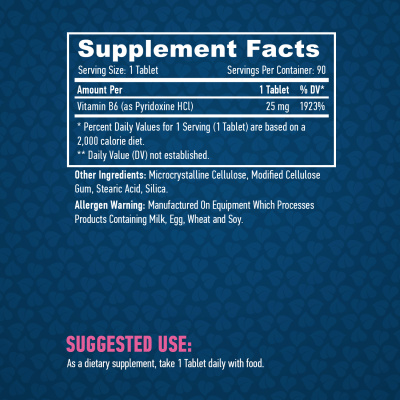 Haya Labs Vitamin B6 (Витамин В6) 25мг 90 таблеток
