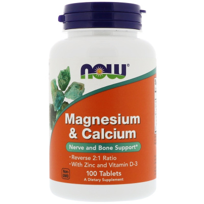 NOW Magnesium & Calcium (Магний и Кальций) 100 таблеток