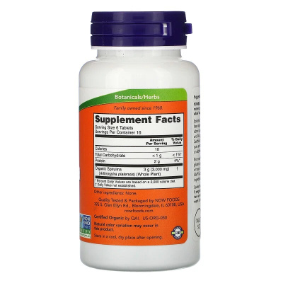 NOW Spirulina 500 мг 100 таблеток