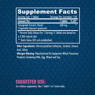 Haya Labs Fenugreek (Пажитник) 600 мг 120 таблеток
