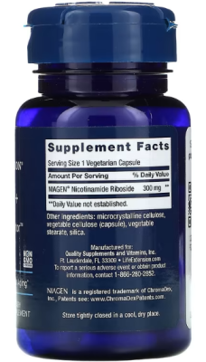 Life Extension NAD+ Cell Regenerator NIAGEN Nicotinamide Riboside (Регенератор клеток NAD+ никотинамидрибозид NIAGEN) 300 мг 30 вег капсул