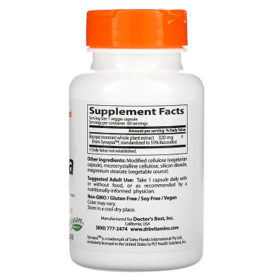 Doctor's Best Bacopa with Synapsa (бакопа с Synapsa) 320 мг 60 капсул