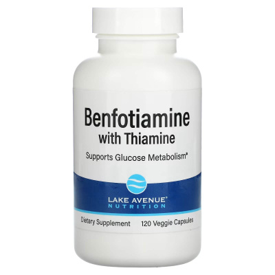 Lake Avenue Nutrition Benfotiamine with Thiamine 250 мг (Бенфотиамин, тиамин, витамин B1) 120 капсул