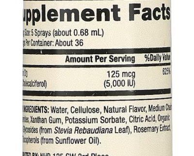 Dr. Mercola Vitamin D3 Sunshine Mist (спрей с витамином D3) 25 мл