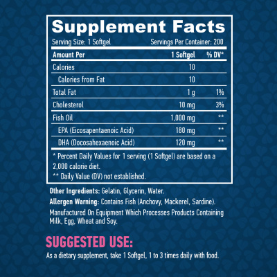 Haya Labs Omega-3 (Омега-3) 1000 мг 200 капсул