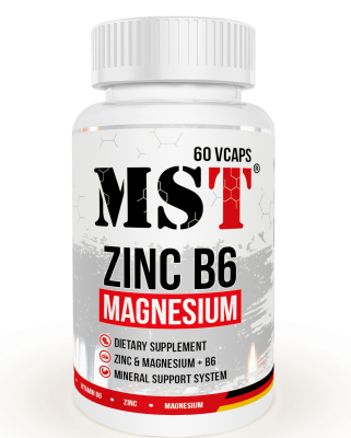 MST Zinc Magnesium B6 (Цинк Магний Б6) 60 веганских капсул